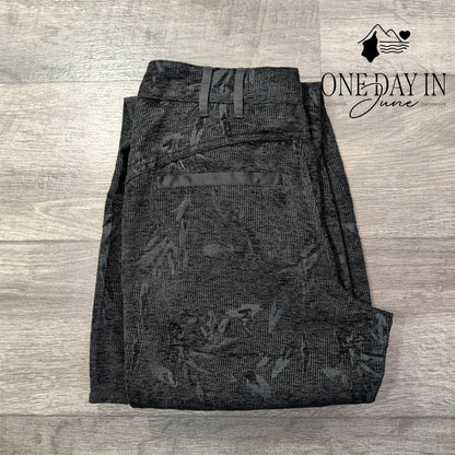 We The Free Floral Jacquard Flare Pants Black Gray Size 4