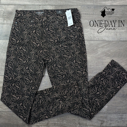 AG Adriano Goldschmied Prima Ankle Velvet Paisley Cigarette Jeans NWT Size 4