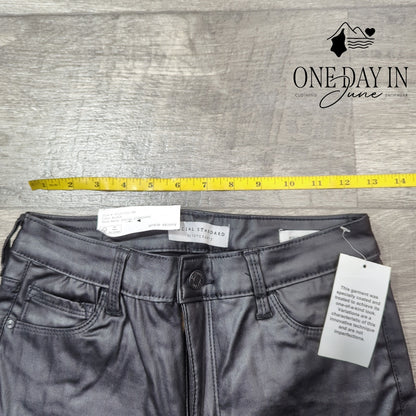 Social Standard Mid Rise Ankle Skinny Faux Leather Jeans Size 4