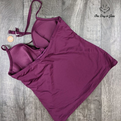 Seafolly Twist Front Tankini Top Swimsuit Size 10 DD