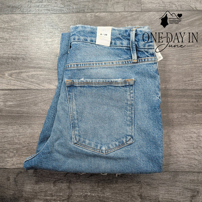 Good American Distressed Raw Hem Jeans Indigo046 NWT $159 Size 6