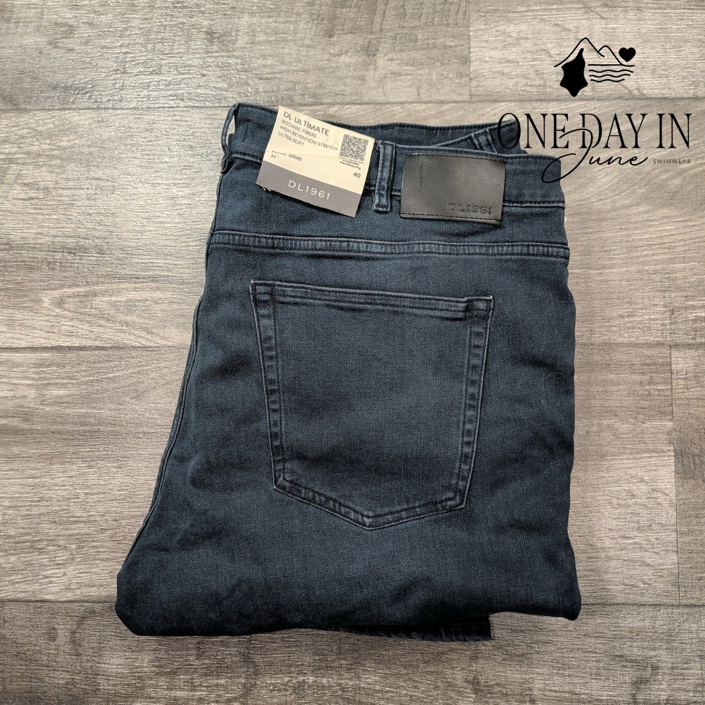 DL1961 Nick Slim Jeans Admiral Dark Wash DL Ultimate Stretch NWT Size 40X34