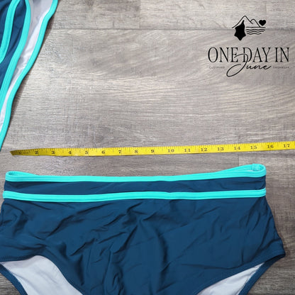 Blooming Jelly High Waist Crop Bikini Swimsuit Size XL