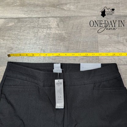 Chico's So Slimming Brigitte High Vent Slim Crop Pants Black NWT Size (10)