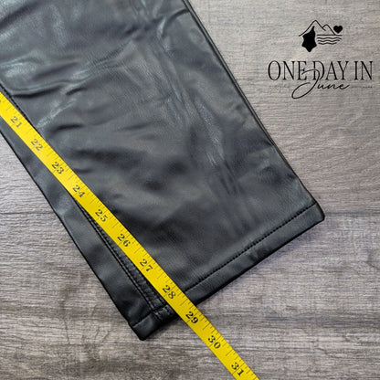 ASOS DESIGN Men's Faux Leather Straight Leg Pants Black NWT Size 38X30