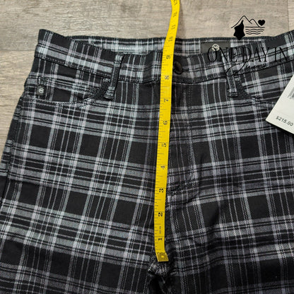 AG Adriano Goldschmied Farrah High Rise Skinny Jeans Black Gray Plaid NWT Size 2
