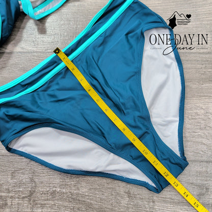 Blooming Jelly High Waist Crop Bikini Swimsuit Size L