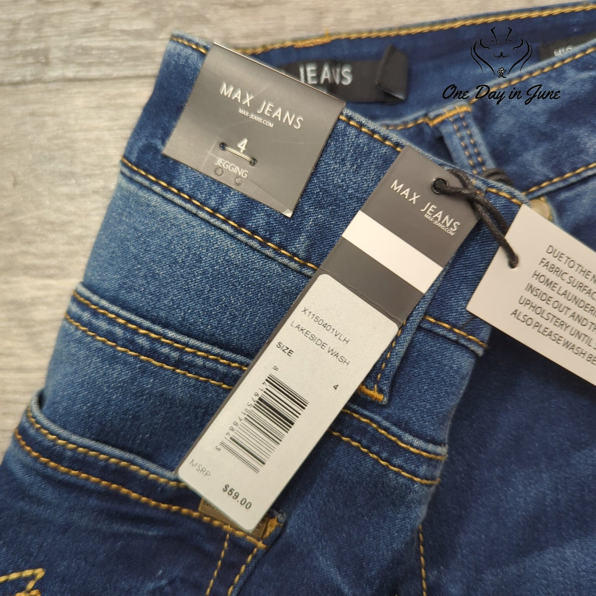Max Jeans High Rise Skinny Jeggings Lakeside Blue Wash NWT Size 4