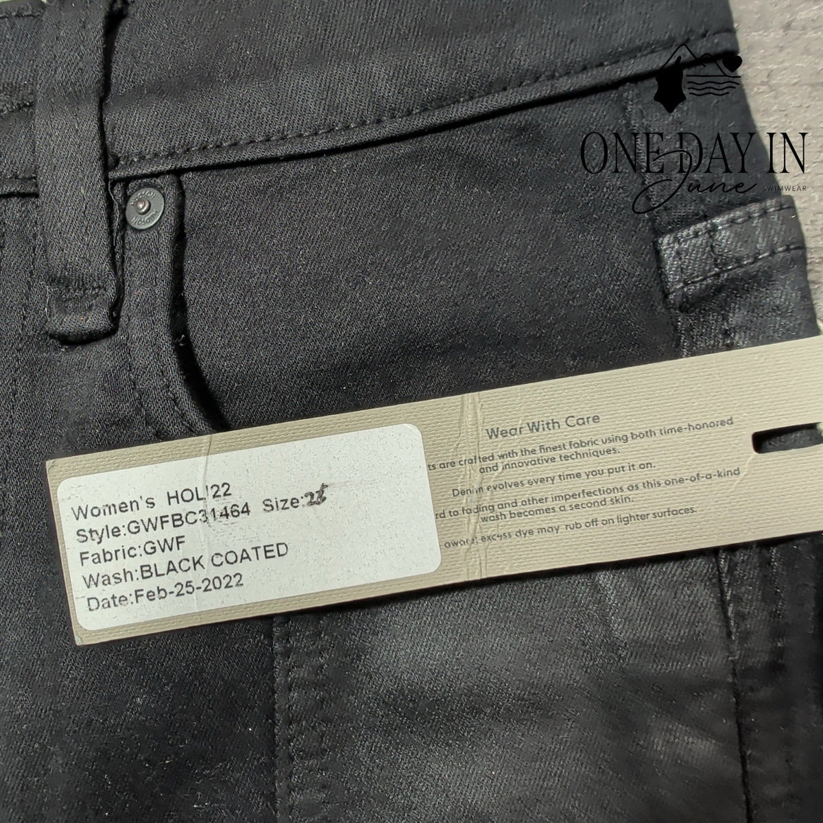 Hudson Coated Skinny Jeans Black Faux Leather Panel NWT Size 00 (25)