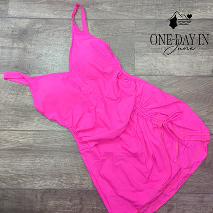 B2Prity Ruched Front One Piece Swimdress Swimsuit Size M