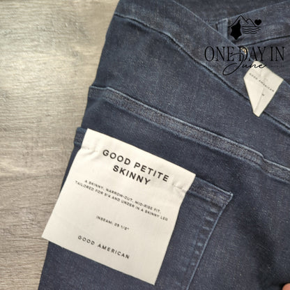 Good American Good Petite Skinny Ankle Jeans Dark Wash NWT $155 Size 28P
