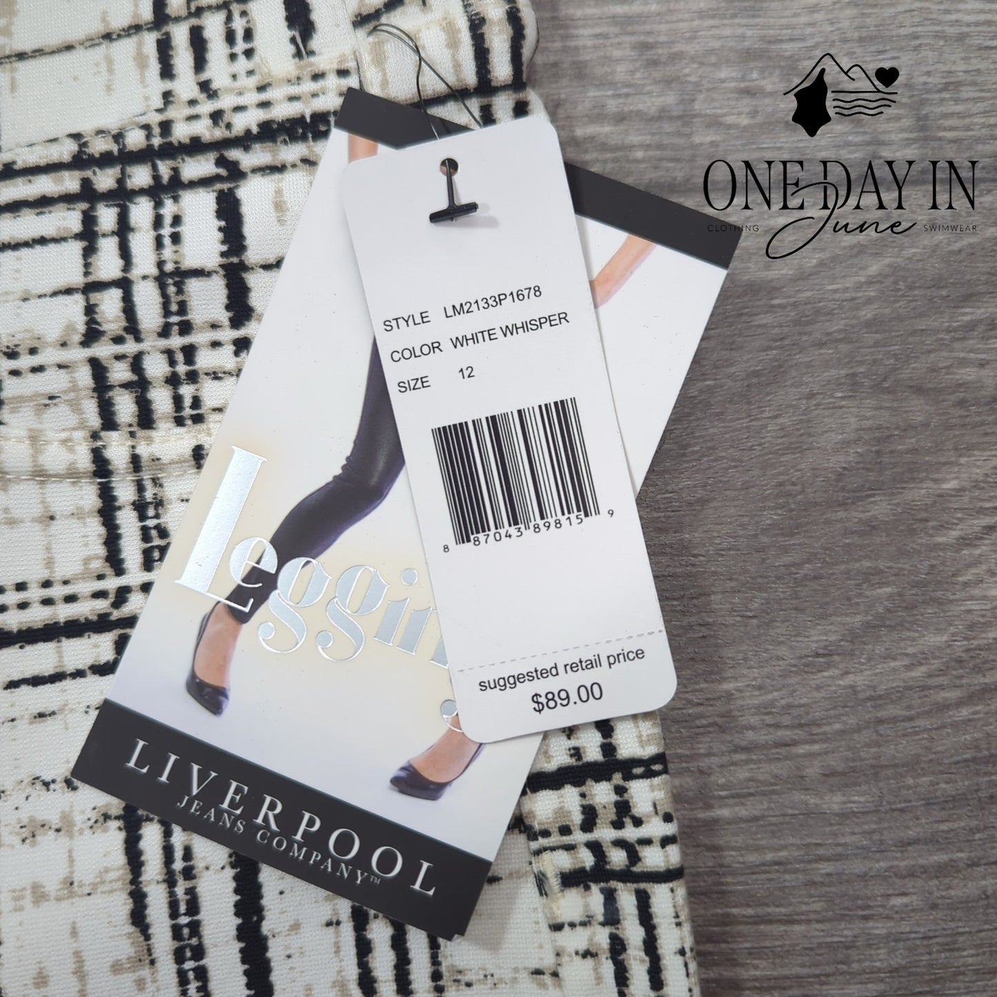 Liverpool White Whisper Leggings Size 12