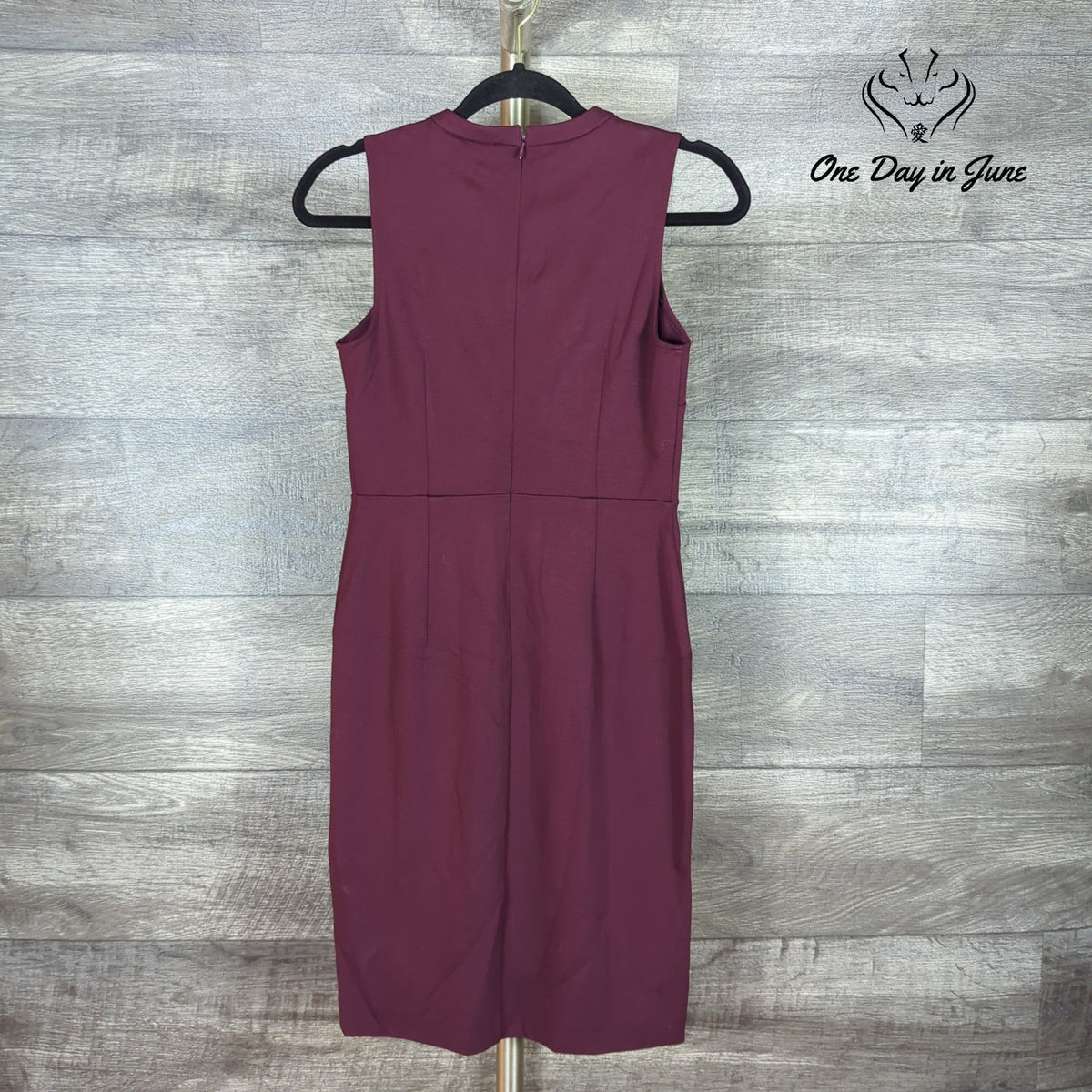Ann Taylor Factory Petite Tie Neck Sheath Dress Burgundy NWT Size 0P