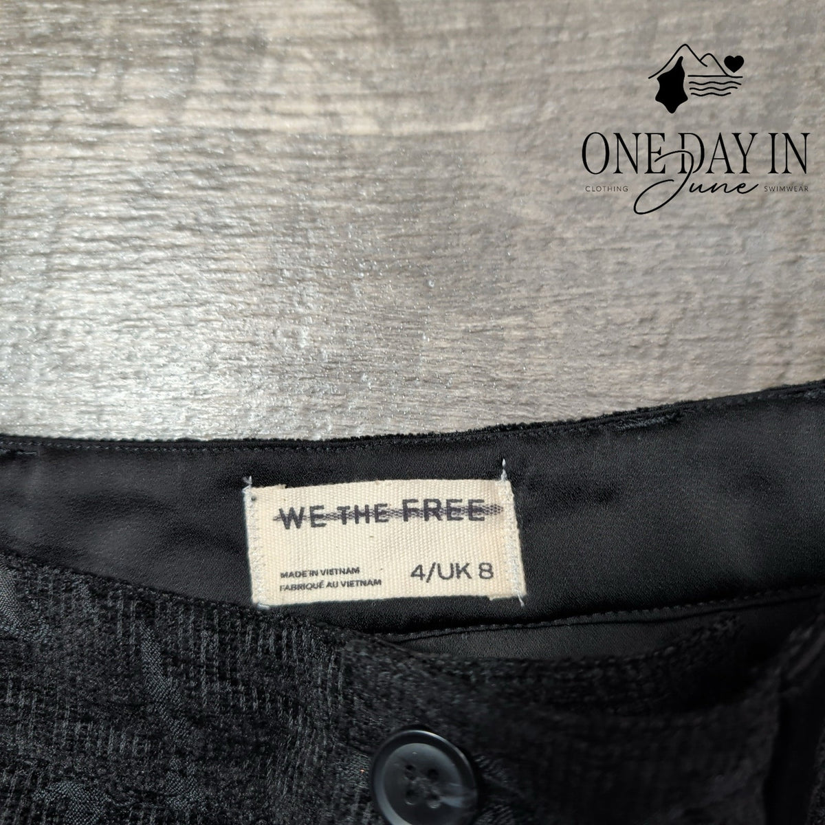 We The Free Floral Jacquard Flare Pants Black Gray Size 4