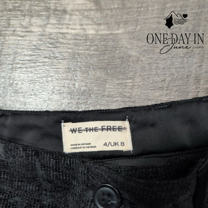 We The Free Floral Jacquard Flare Pants Black Gray Size 4