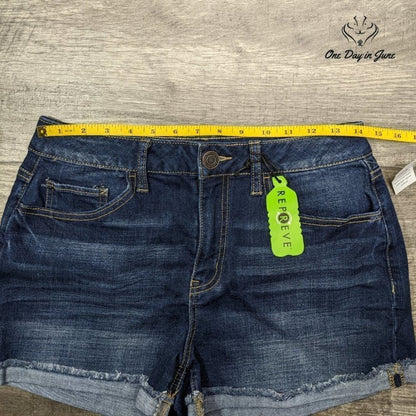SO Juniors High Rise Curvy Shortie Denim Shorts Size 11