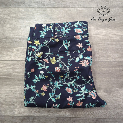 Loft Petite Marisa Riviera Cropped Pants Navy Floral Size 6P