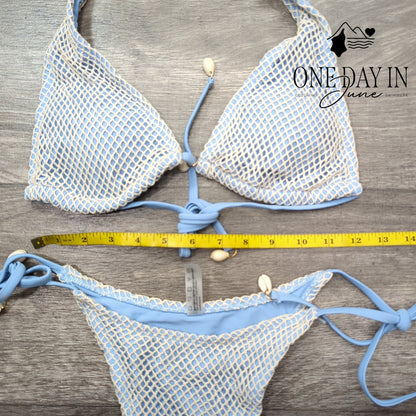 Zaful High Cut Tie Side Tie Back Bikini Swimsuit Size S