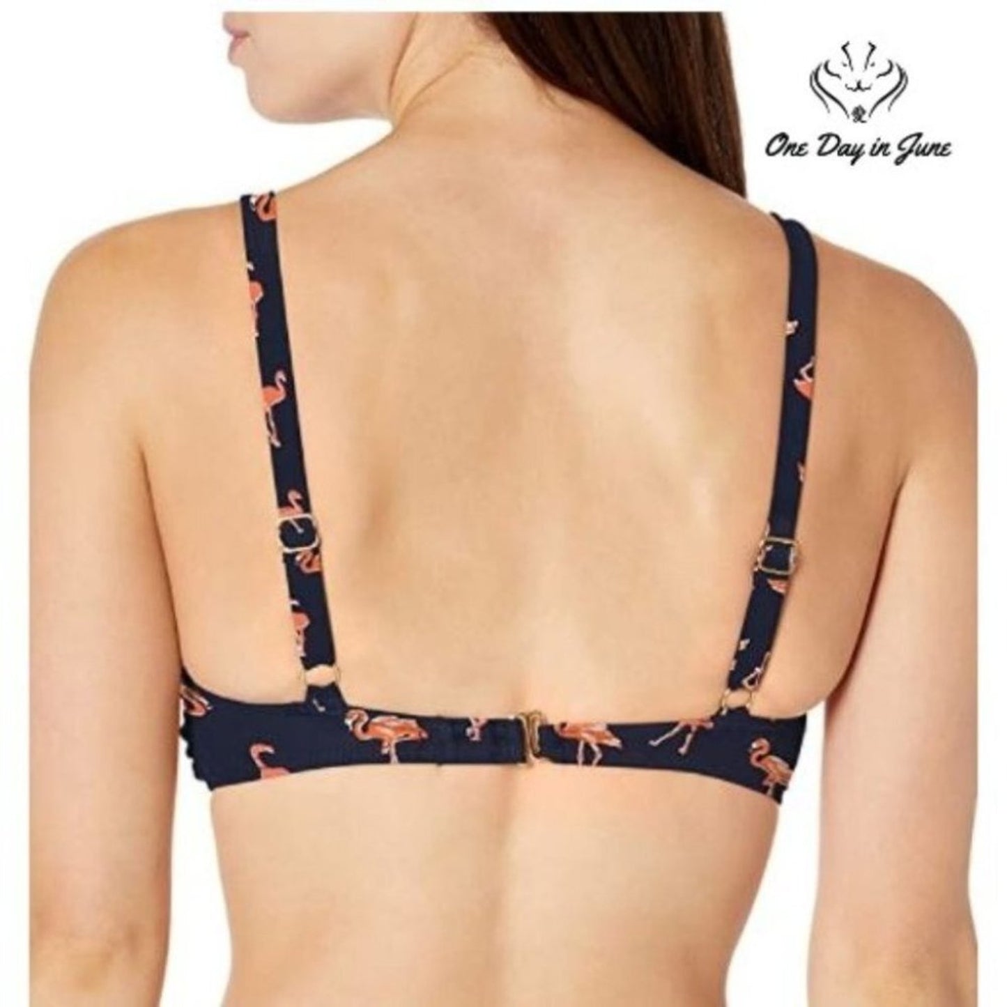 Cyn Luca Standard Tie Front Bikini Top Swimsuit Size L