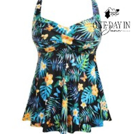 Aqua Eve Plus Size Twist Front Tankini Top Size 14W