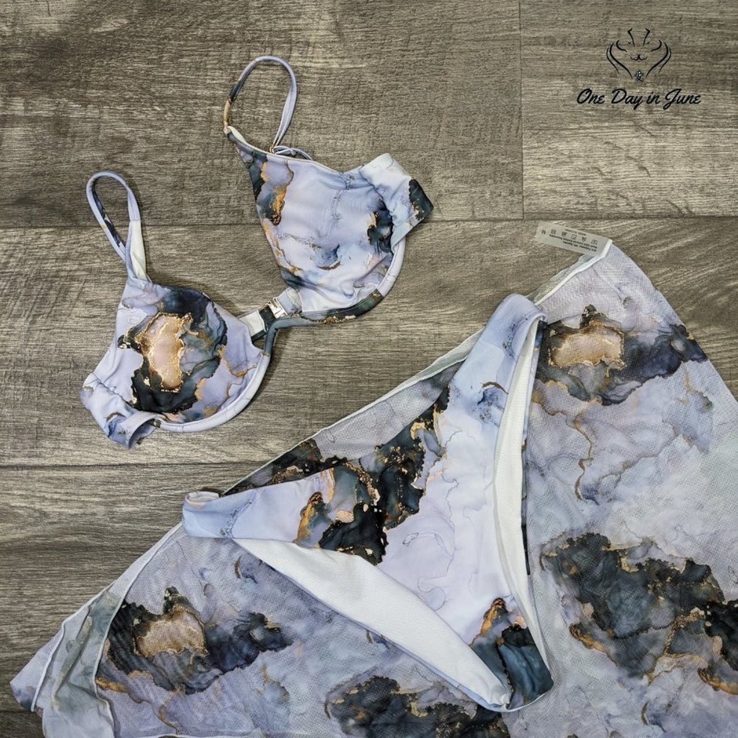 SOLY HUX 3 Piece Wire Bikini with Sarong Size M