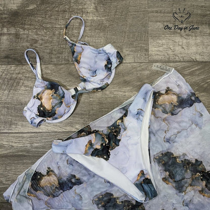 SOLY HUX 3 Piece Wire Bikini with Sarong Size M