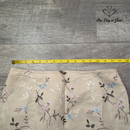 B. Moss Clothing Company Embroidered Linen Skirt Size 8