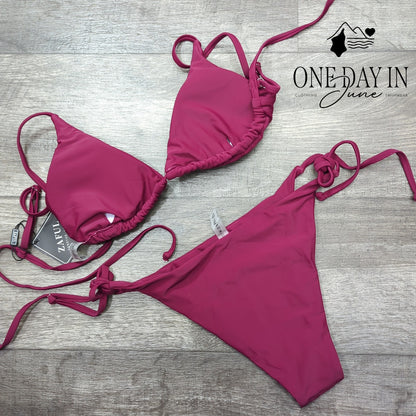 Zaful Adjustable Triangle Tie Side Bikini Swimsuit Size M