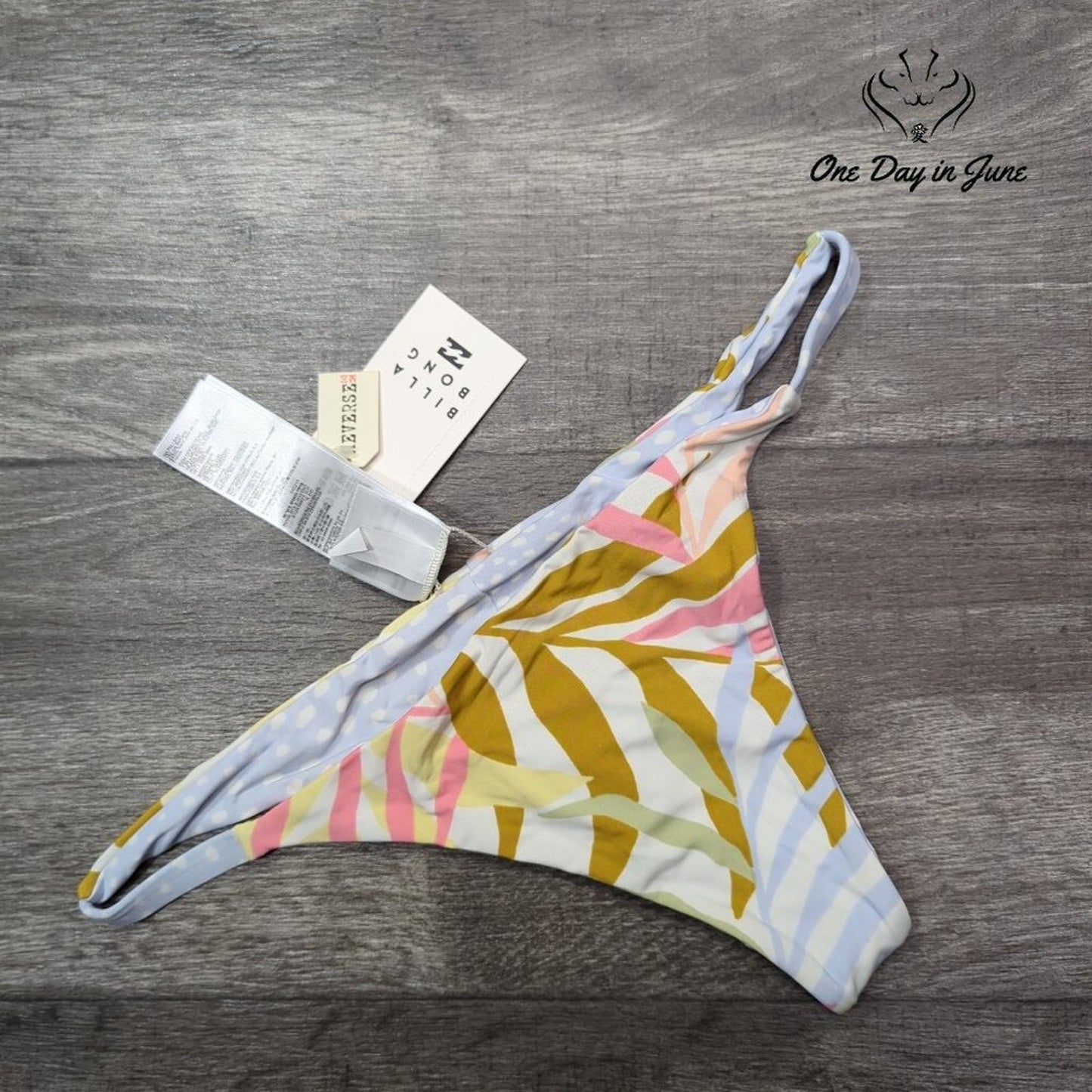 Billabong Tropic Jungle Maya Bikini Bottom Floral Skimpy Reversible NWT Size L