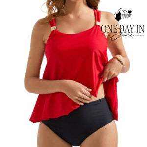 Charmo Wide Strap Tankini Swimsuit Size M
