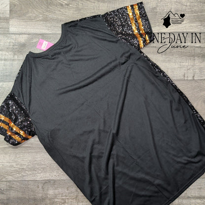 Simply Southern Sequin Football T Shirt Dress Classy Game Starts NWT Size XL