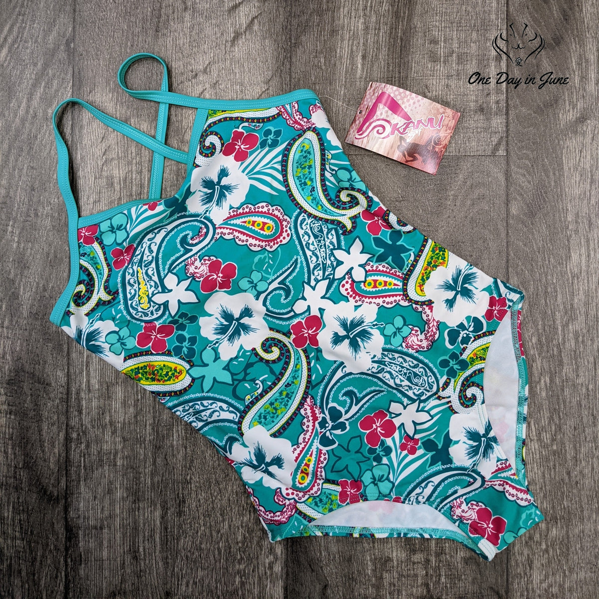 Kanu Surf Girls Layla Beach Sport One Piece Swimsuit Floral NWT Size 14