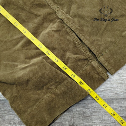 Versona Corduroy Skirt Olive Green Front Slit 5 Pocket NWT Size 27 (4)