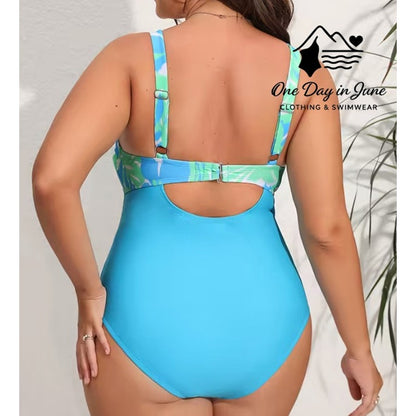 Cupshe Plus Size Twist Front Keyhole One Piece Swimsuit Size 3X