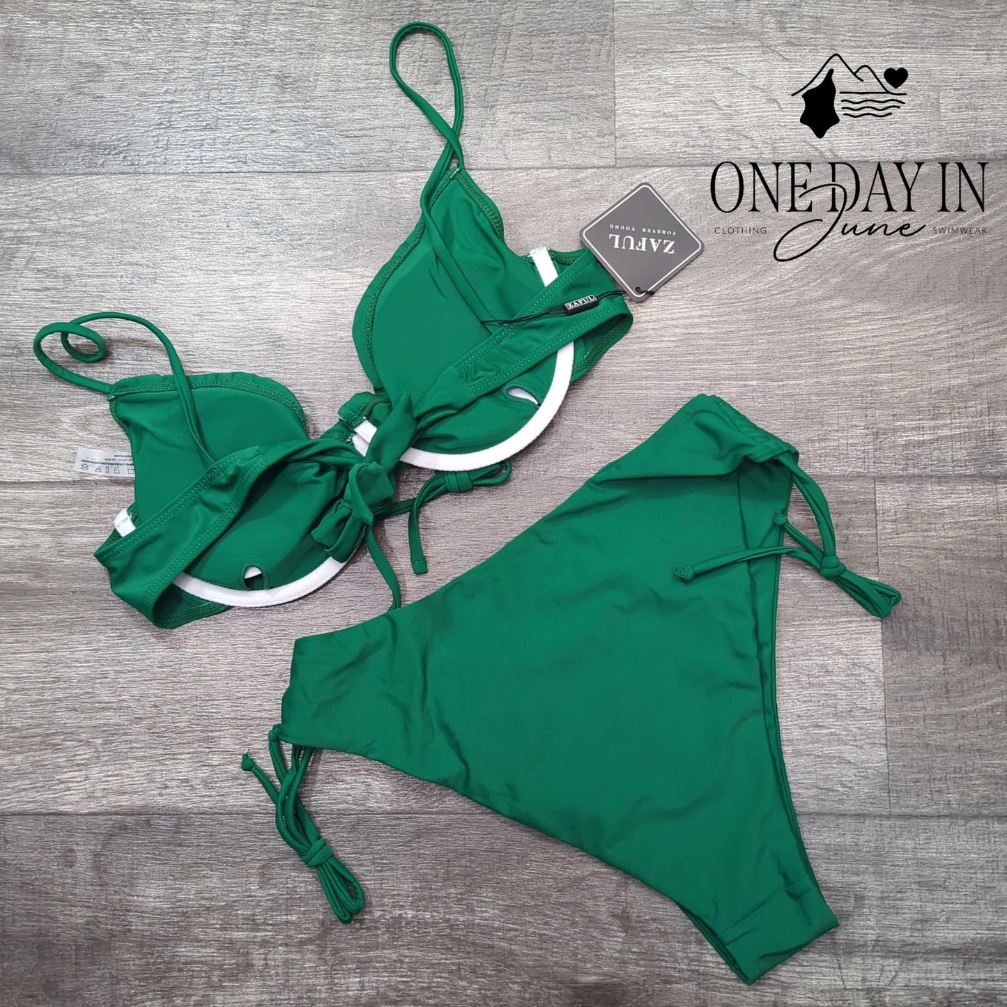 Zaful Tie Back Underwire Bikini Swimsuit Size M