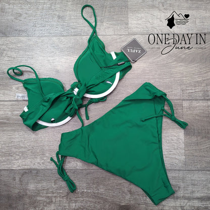 Zaful Tie Back Underwire Bikini Swimsuit Size M