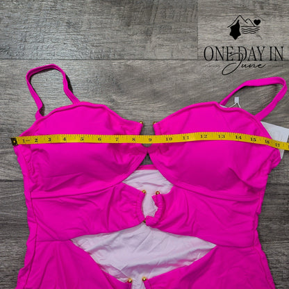 Eomenie Ring Front One Piece Swimsuit Size XL