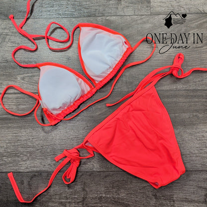 Atengnes Halter Tie Side Bikini Swimsuit Size M