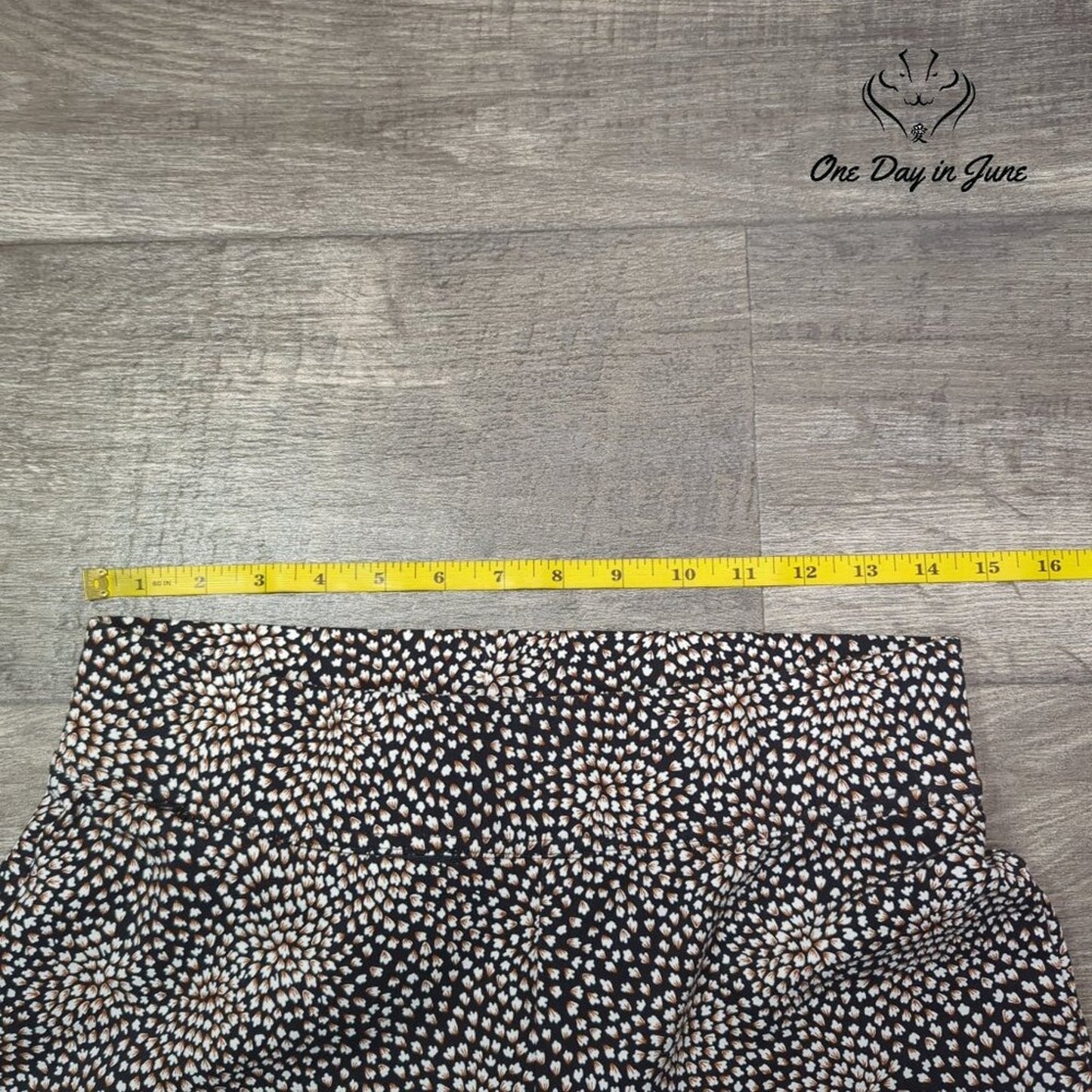 Land's End Straight Leg Stretch Pants Black Floral Pull On Size S