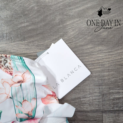 La Blanca Floral Underwire Bikini Top Size 14