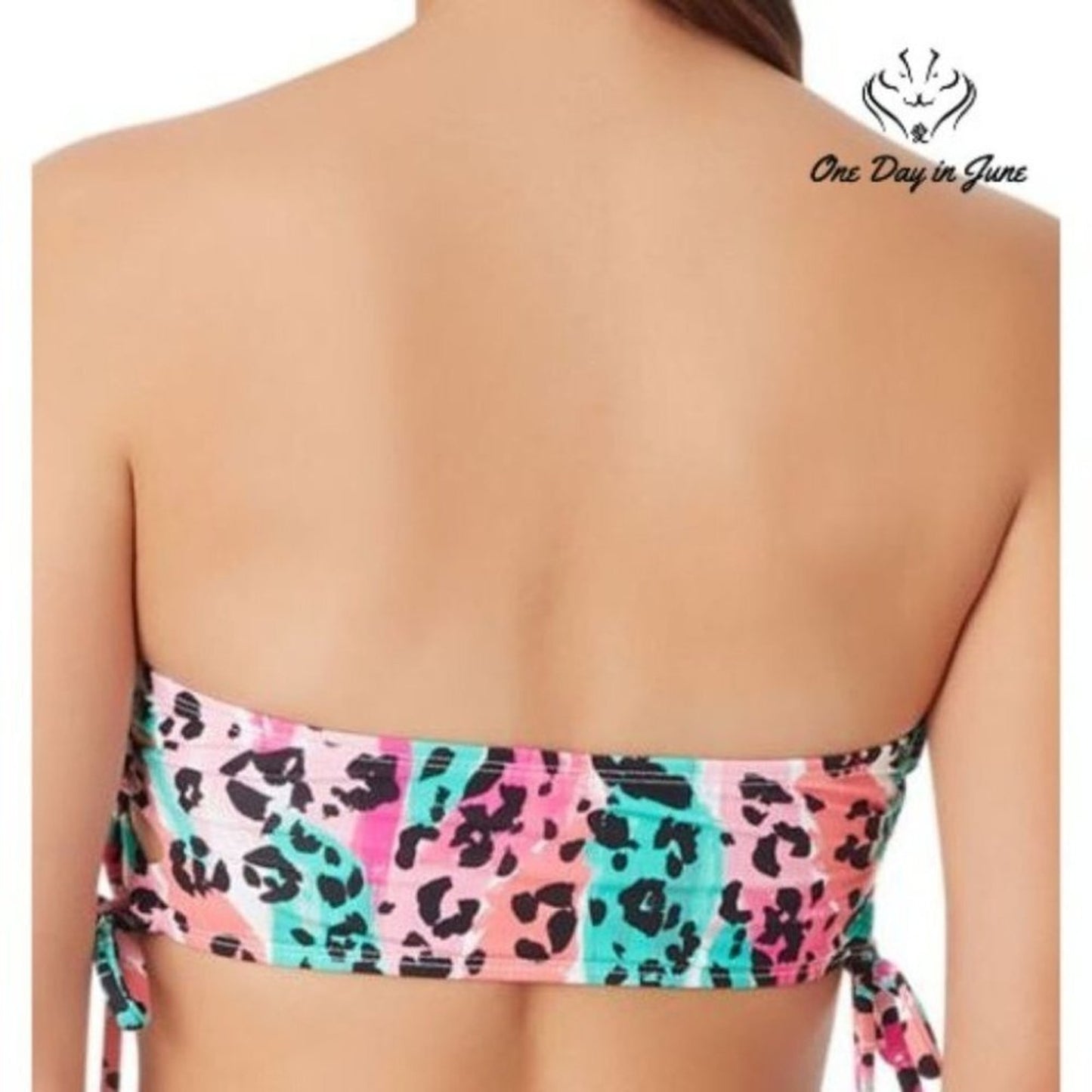 Sugar Beach Animal Bandeau Bikini Top Size S