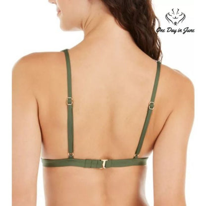 Kate Spade Scallop Wave V-Neck Bikini Top Size L
