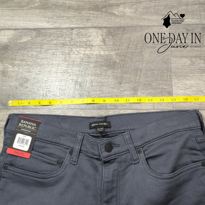 Banana Republic 5 Pocket Straight Leg Pants Gray Ebony NWT Size 34X30
