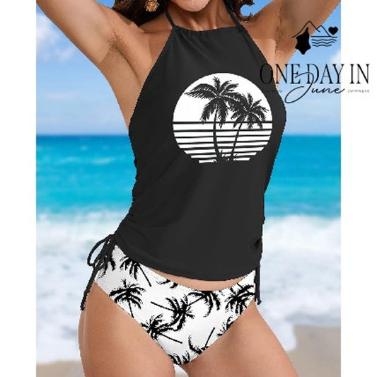Aleumdr Halter High Neck Tankini Swimsuit Size 2XL