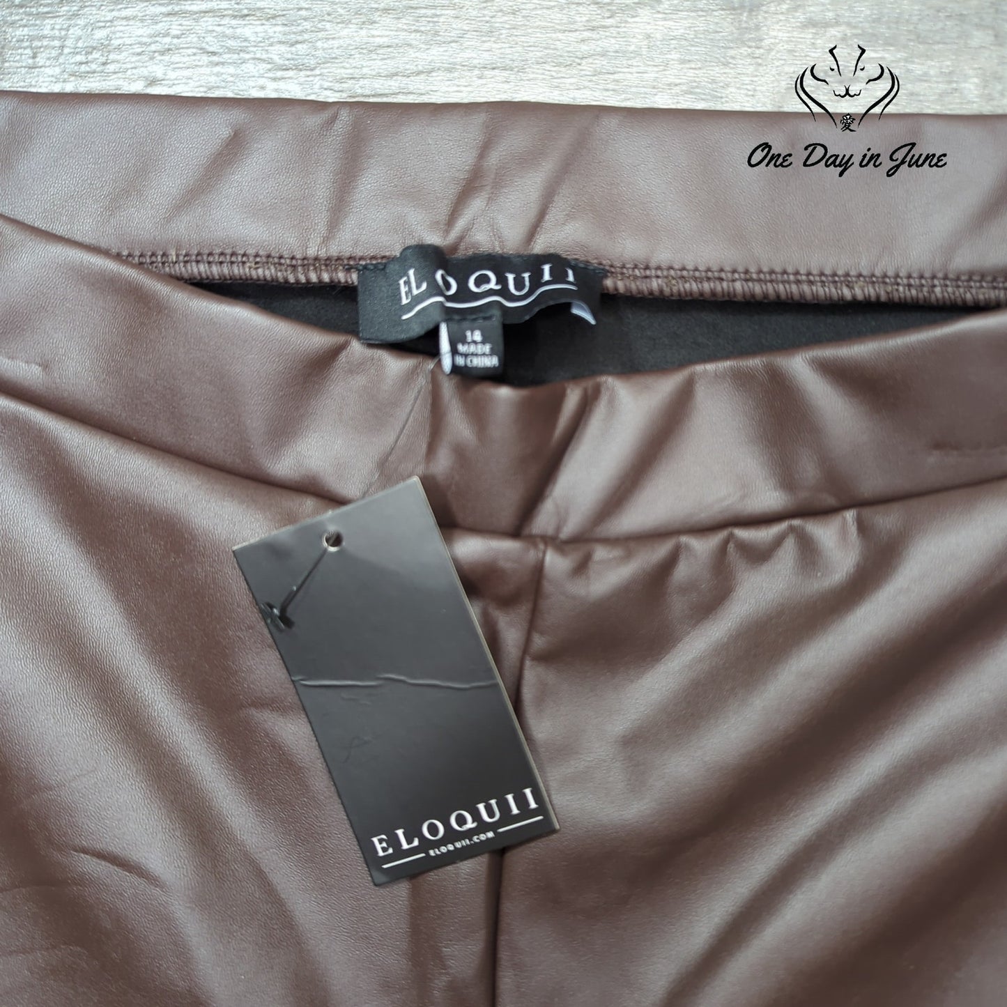 Eloquii Faux Leather Pull On Slim Pants Size 14