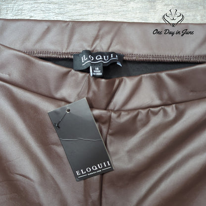 Eloquii Faux Leather Pull On Slim Pants Size 14