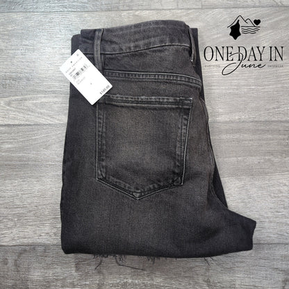 Good American Good Boy Raw Split Hem Jeans Size 8