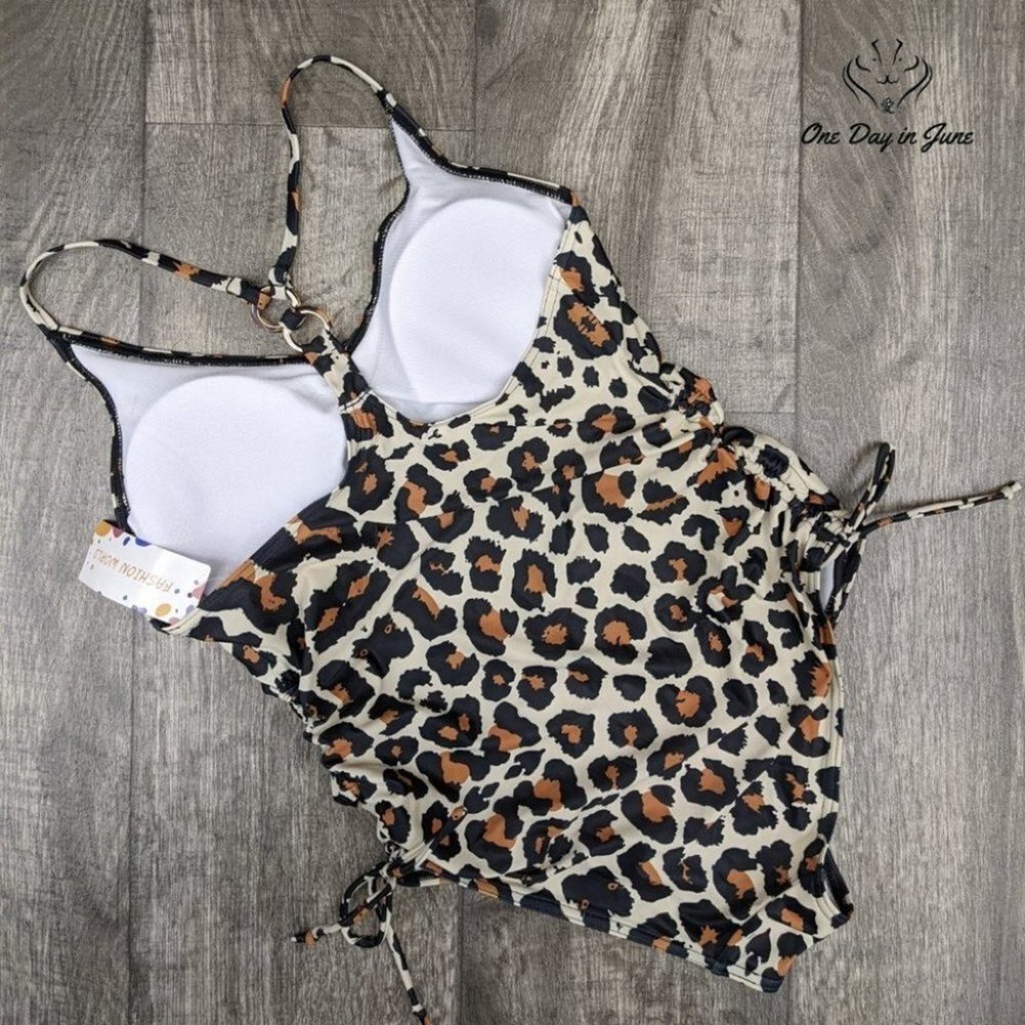 Charmleaks Ring Back Leopard One Piece Size M