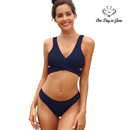 SHEKINI Criss Cross Push-up Bandage Cheeky Bikini Size L