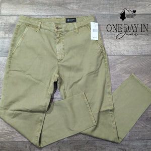 AG Adriano Goldschmied Straight Leg Chino Pants Olive Green NWT Size 4 (27)